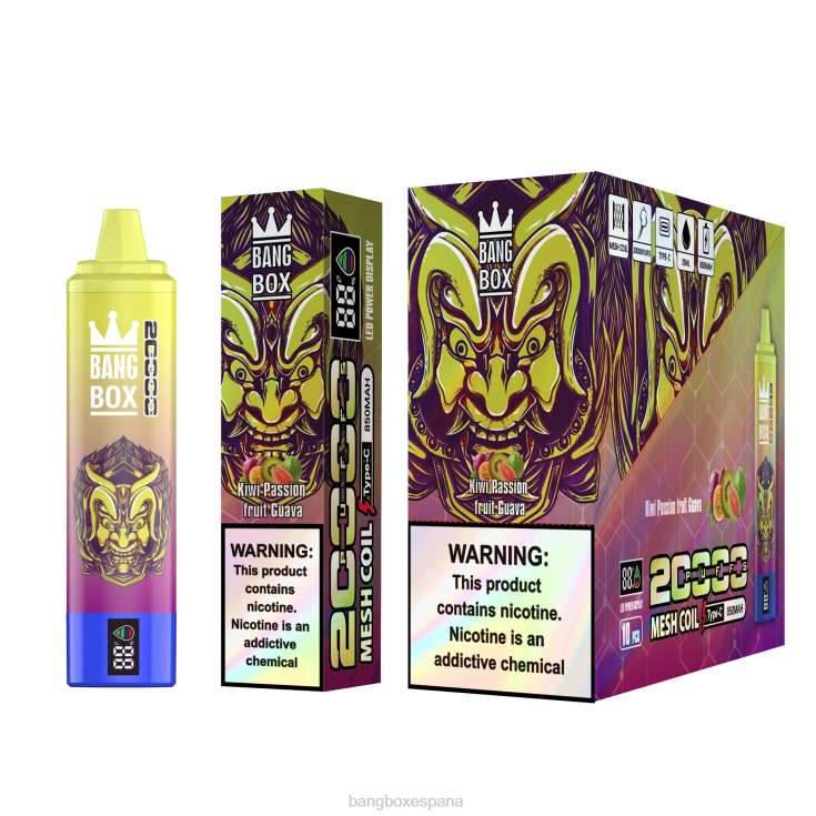 Bang Beach Vape - Bang Box Pantalla inteligente de 20000 inhalaciones kiwi maracuyá guayaba