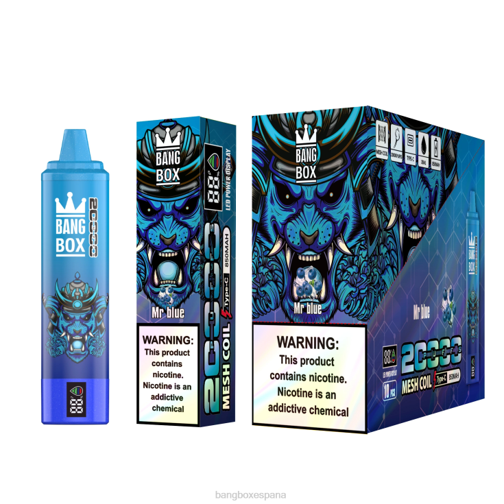 Bang Beach Vape - Bang Box Pantalla inteligente de 20000 inhalaciones señor azul