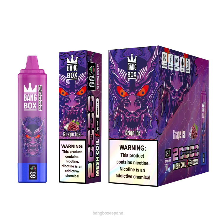 Bang Box España - Bang Box Pantalla inteligente de 20000 inhalaciones hielo de uva