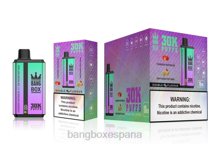 Bang Beach Vape - Bang Box 30000 inhalaciones de dos sabores. fresa sandía y kiwi maracuyá guayaba