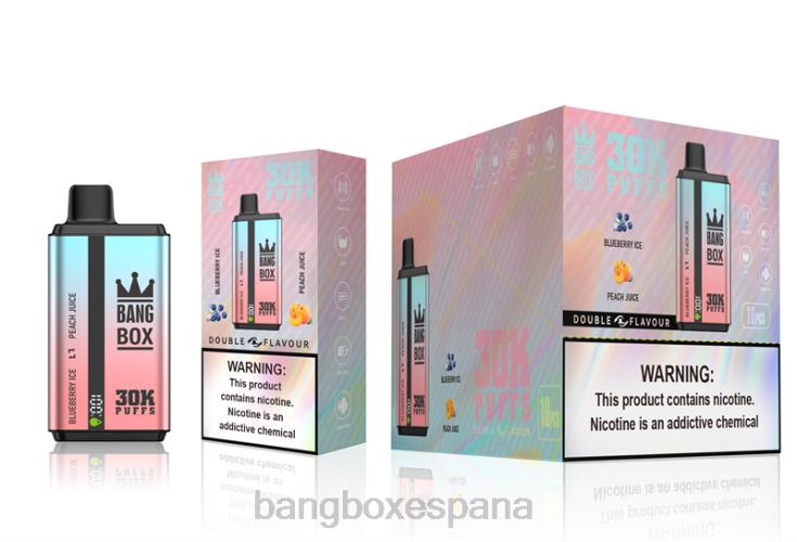 Bang Box Barcelona - Bang Box 30000 inhalaciones de dos sabores. hielo de arándanos y jugo de durazno