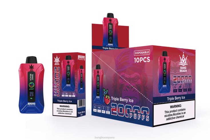 Bang Box Barcelona - Bang Beach vape elegante de la pantalla de 20000 soplos hielo de triple baya
