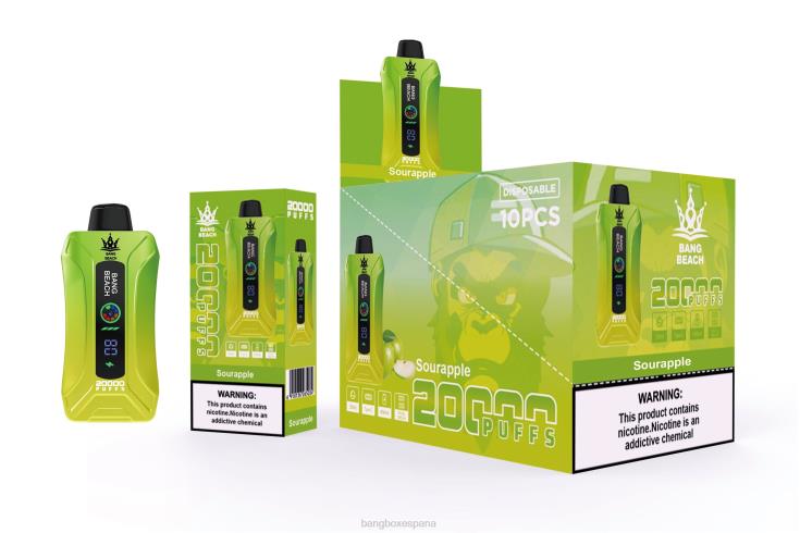 Bang Box España - Bang Beach vape elegante de la pantalla de 20000 soplos manzana agria