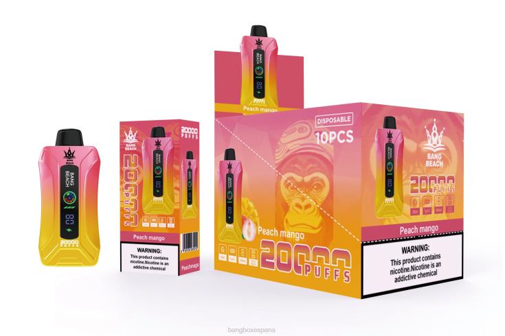 Bang Box Madrid - Bang Beach vape elegante de la pantalla de 20000 soplos mango durazno