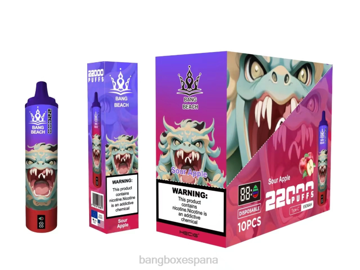 Bang Box Barcelona - Bang Beach Pantalla inteligente de 22000 inhalaciones manzana agria
