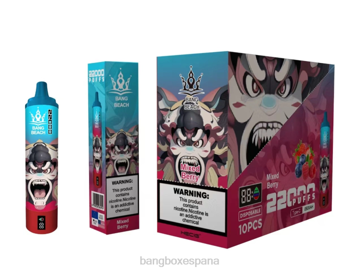 Bang Box España - Bang Beach Pantalla inteligente de 22000 inhalaciones bayas mixtas