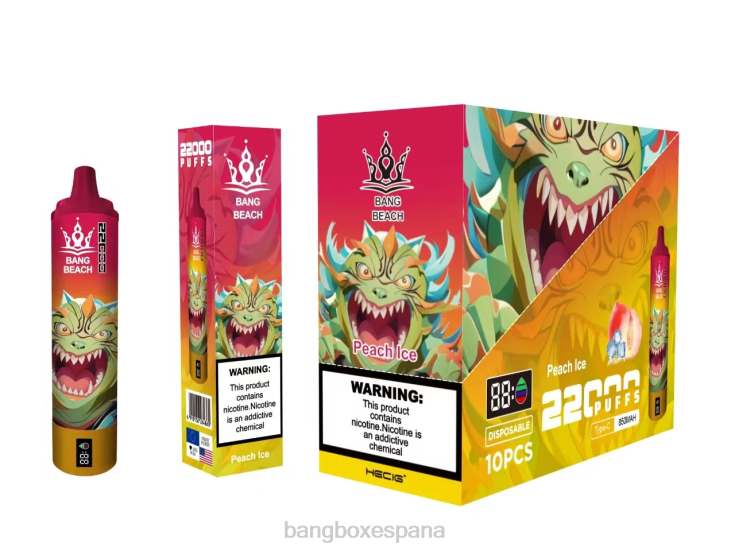 Bang Box España - Bang Beach Pantalla inteligente de 22000 inhalaciones hielo de durazno