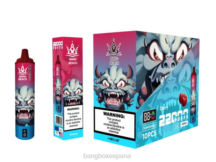 Bang Box Madrid - Bang Beach Pantalla inteligente de 22000 inhalaciones cereza