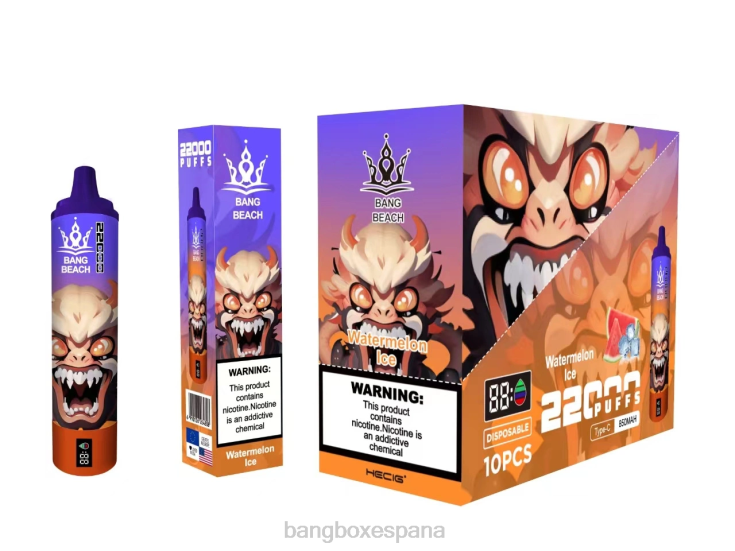 Bang Box Madrid - Bang Beach Pantalla inteligente de 22000 inhalaciones hielo de sandia